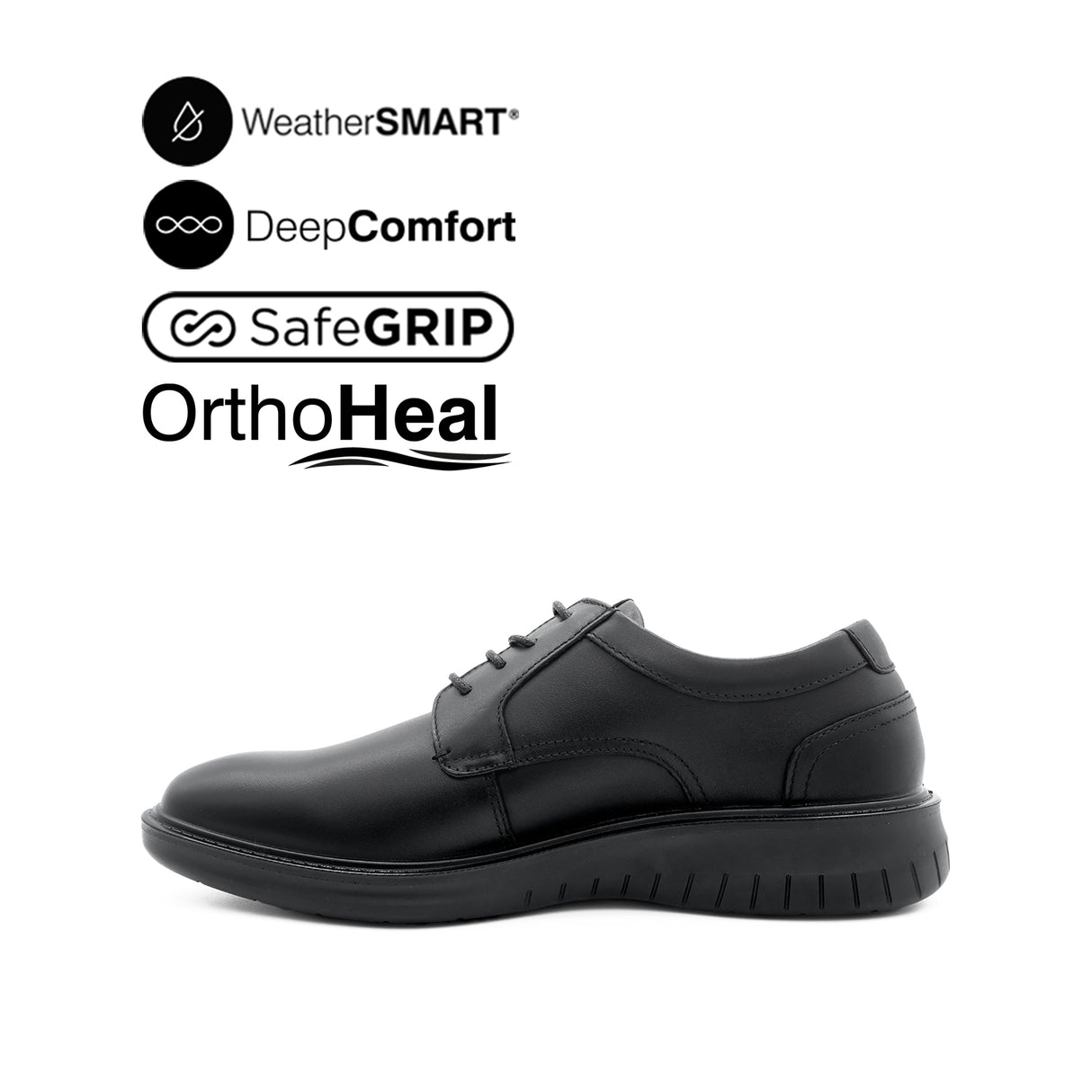 Loki Lace Up PT Men's Shoes - Black Leather WP