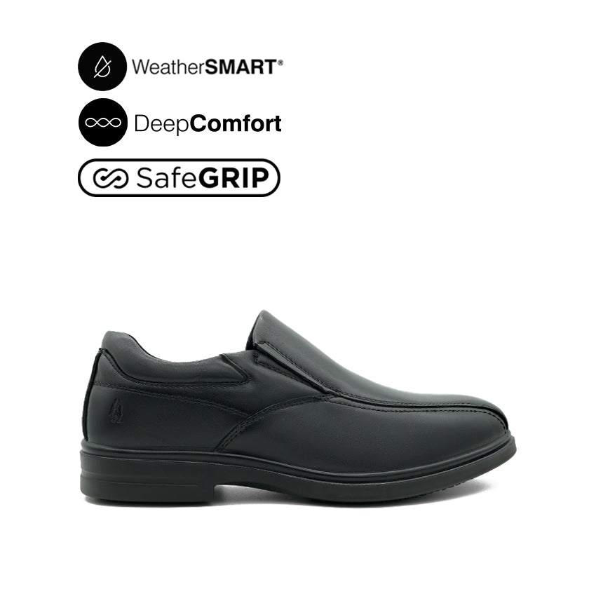 Jerry Slip On Bike Toe Men's Shoes - Black Leather WP