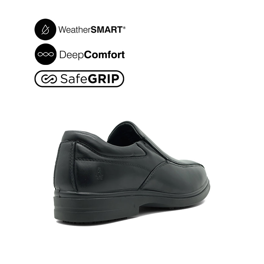 Jerry Slip On Bike Toe Men's Shoes - Black Leather WP