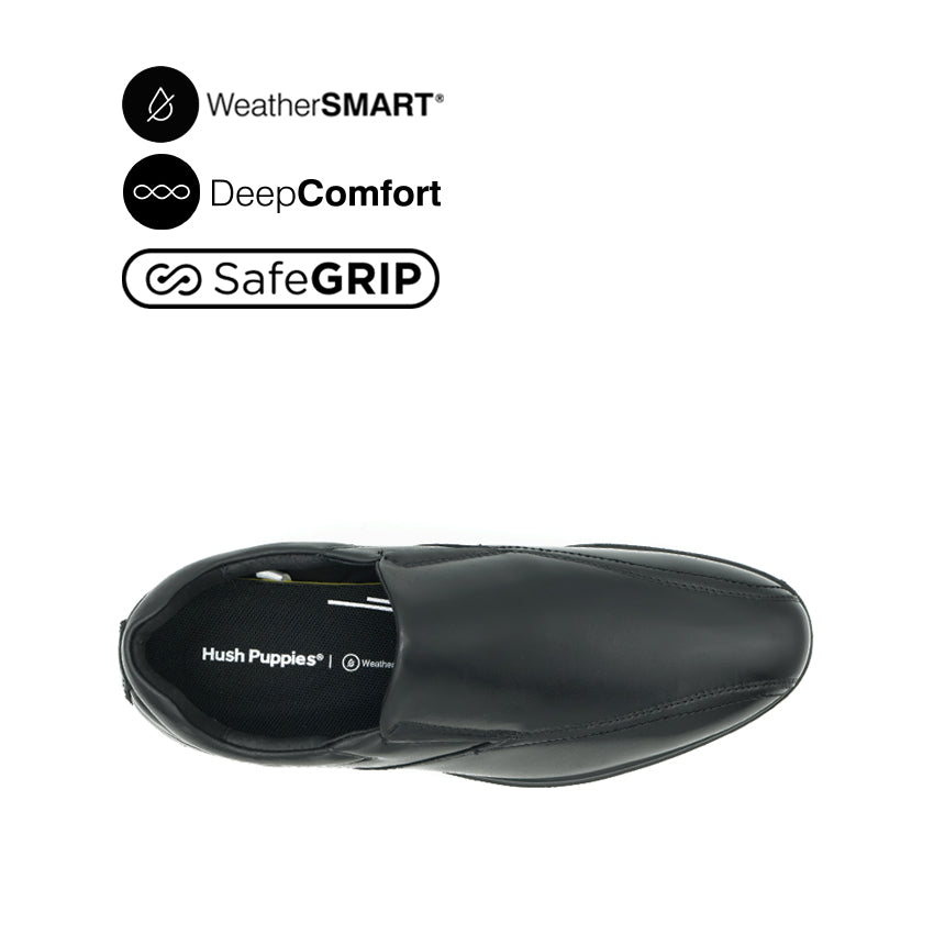 Jerry Slip On Bike Toe Men's Shoes - Black Leather WP