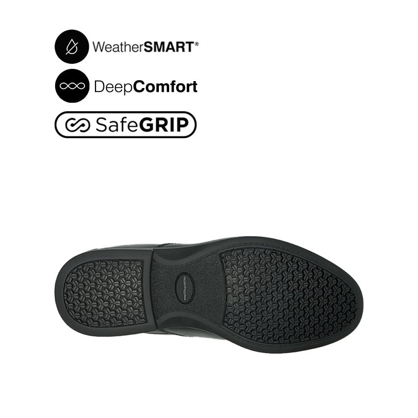 Jerry Slip On Bike Toe Men's Shoes - Black Leather WP