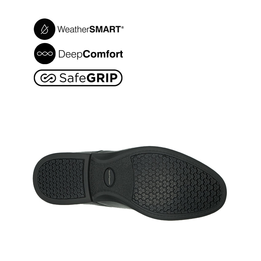 Jerry Slip On Apron Toe Men's Shoes - Black Leather WP