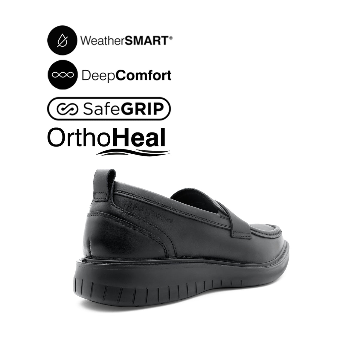 Loki Penny Men's Shoes - Black Leather WP