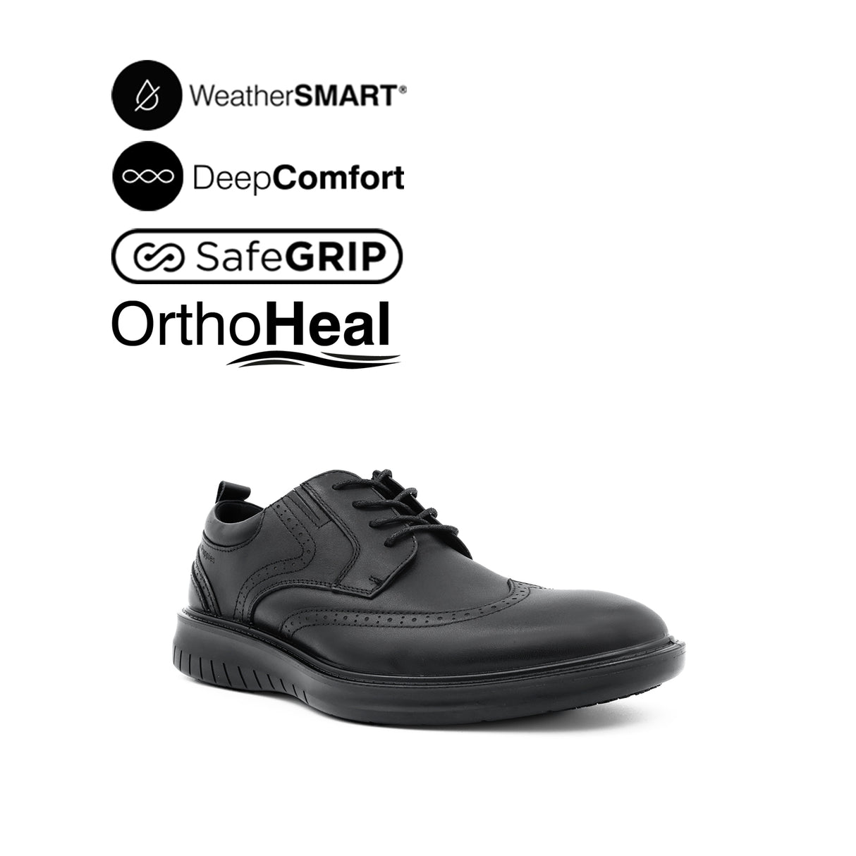 Loki Lace Up WT Men's Shoes - Black Leather WP