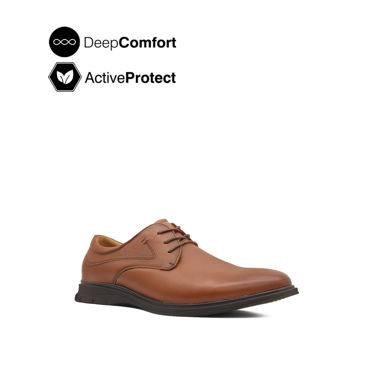 Nathan Lace Up Plain Toe Men's Shoes - Brown Leather