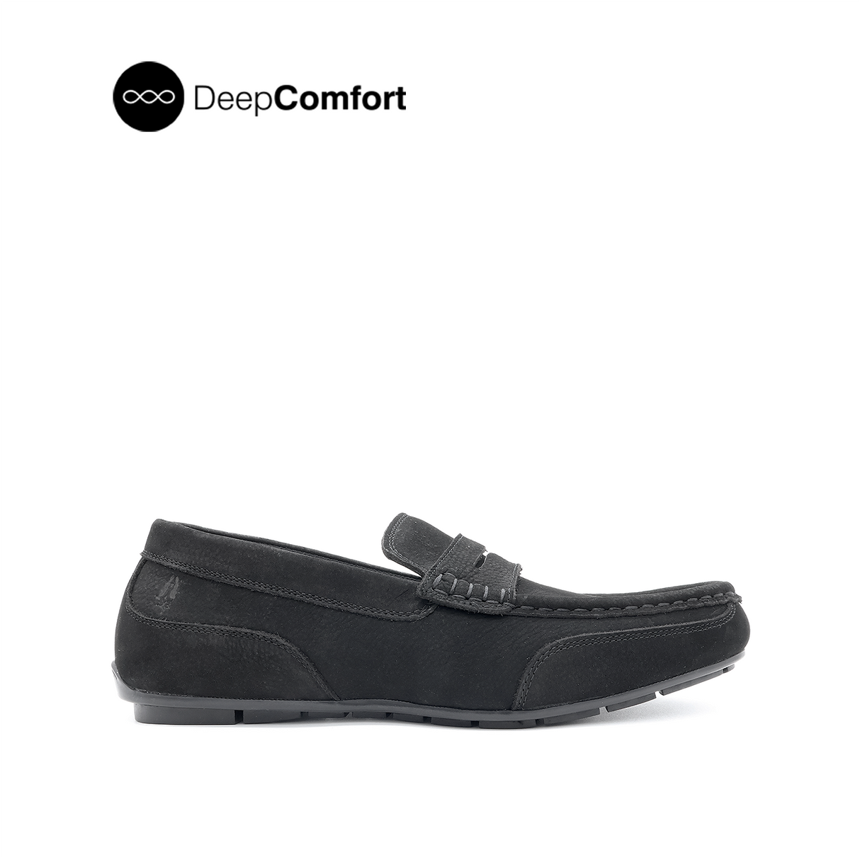 Nash Penny Men's Shoes - Black Tumbled Nubuck