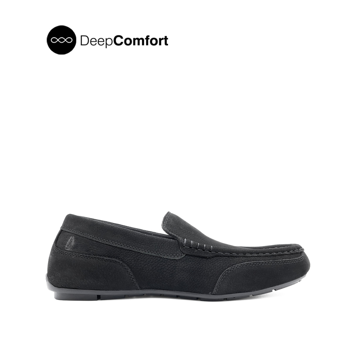 Nash Venetian Men's Shoes - Black Tumbled Nubuck