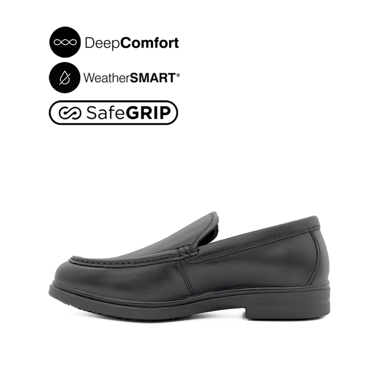 Jerry SO Mocc Toe Men's Shoes - Black Leather Waterproof