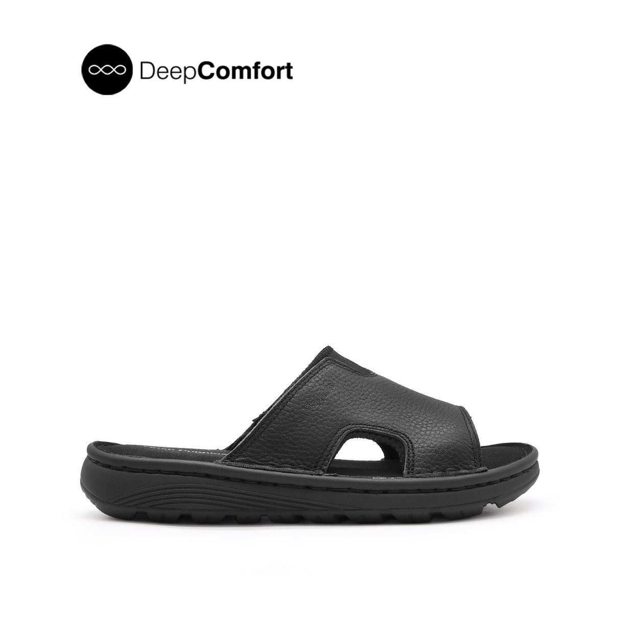 Kaiwalk Slide Men's Sandals - Black Tumbled Leather