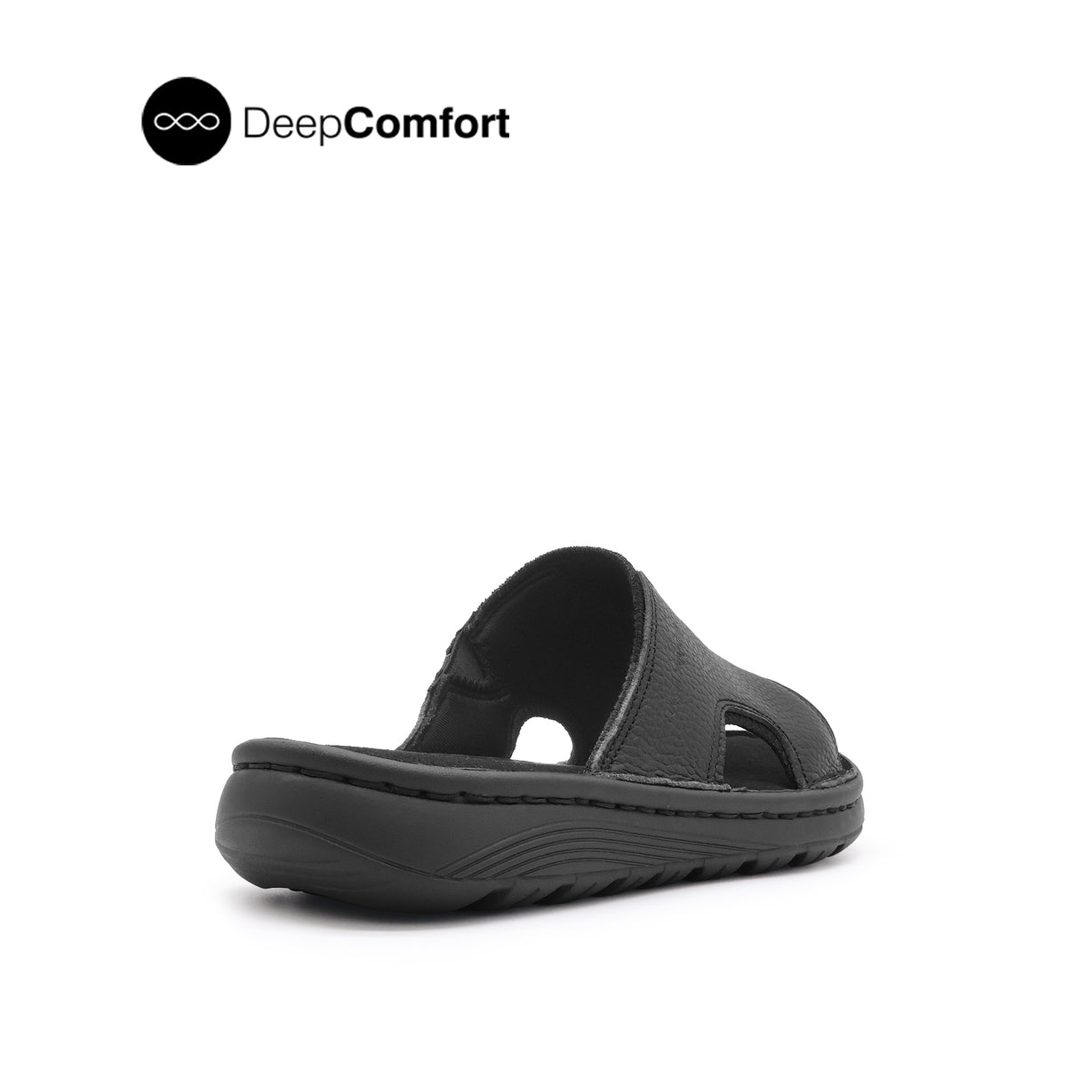 Kaiwalk Slide Men's Sandals - Black Tumbled Leather