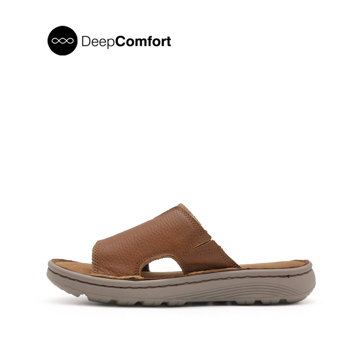 Kaiwalk Slide Men's Sandals - Tan Tumbled Leather