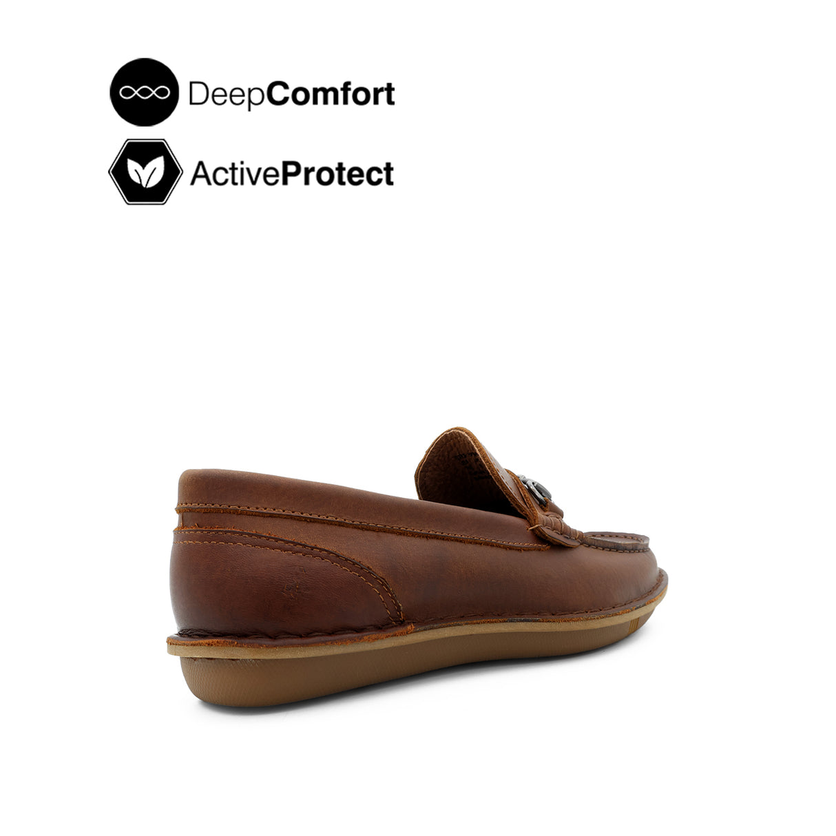 Saxon Metal Bit Men's Shoes - Tan Tumbled Leather