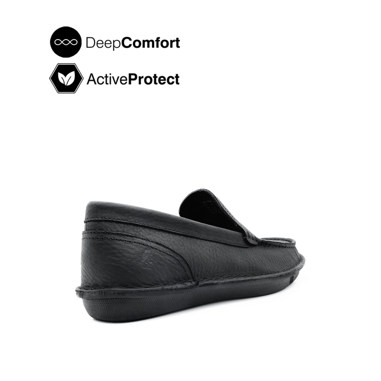 Saxon Venetian Men's Shoes - Black Tumbled Leather