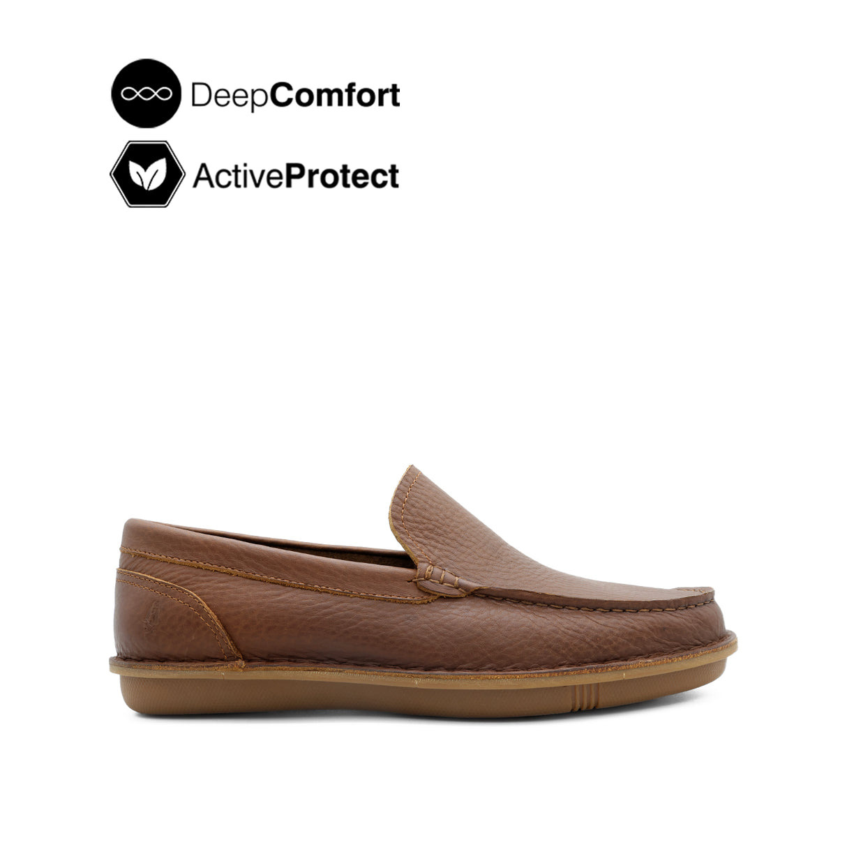 Saxon Venetian Men's Shoes - Tan Tumbled Leather