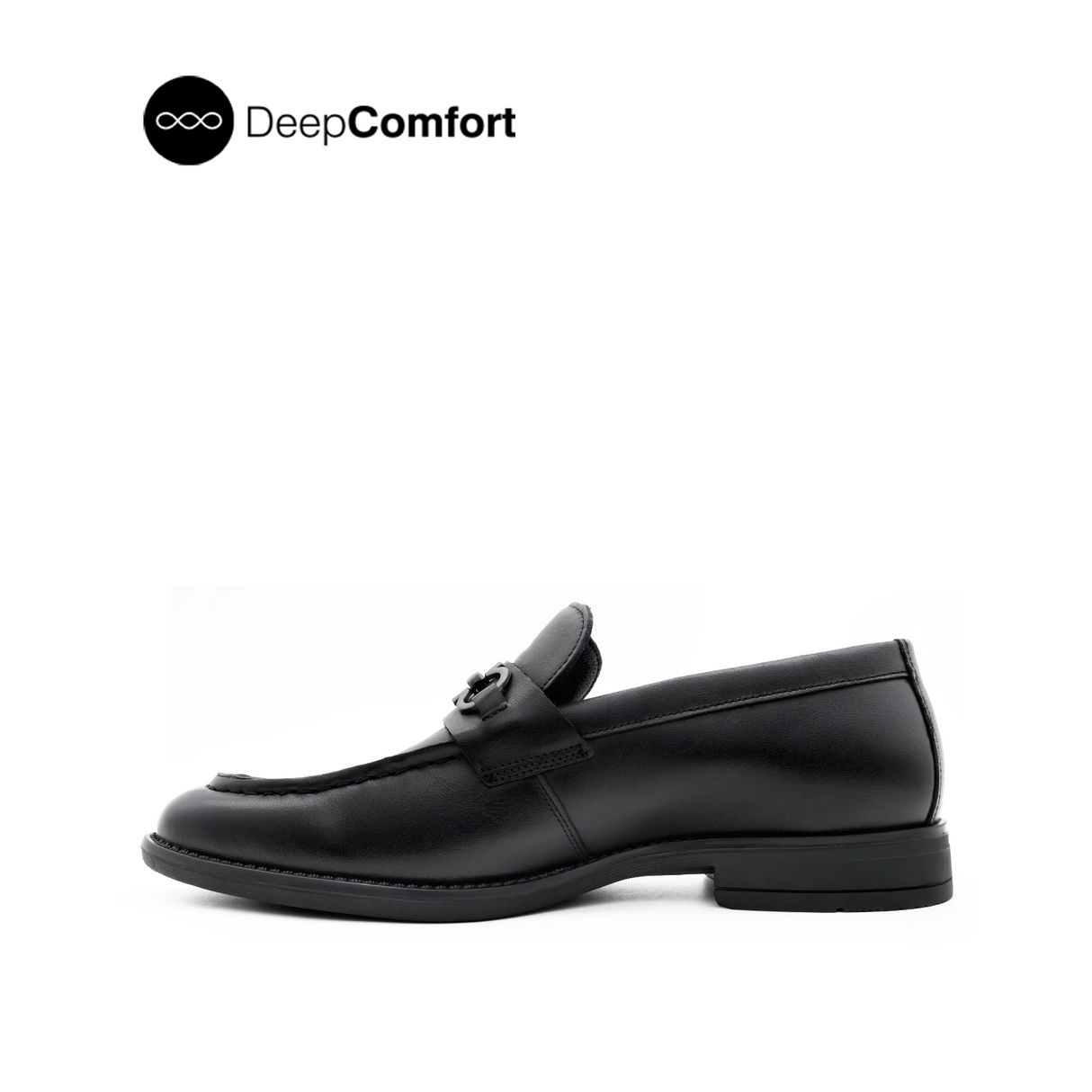 Raniel Metal Bit Men's Shoes- Black Leather