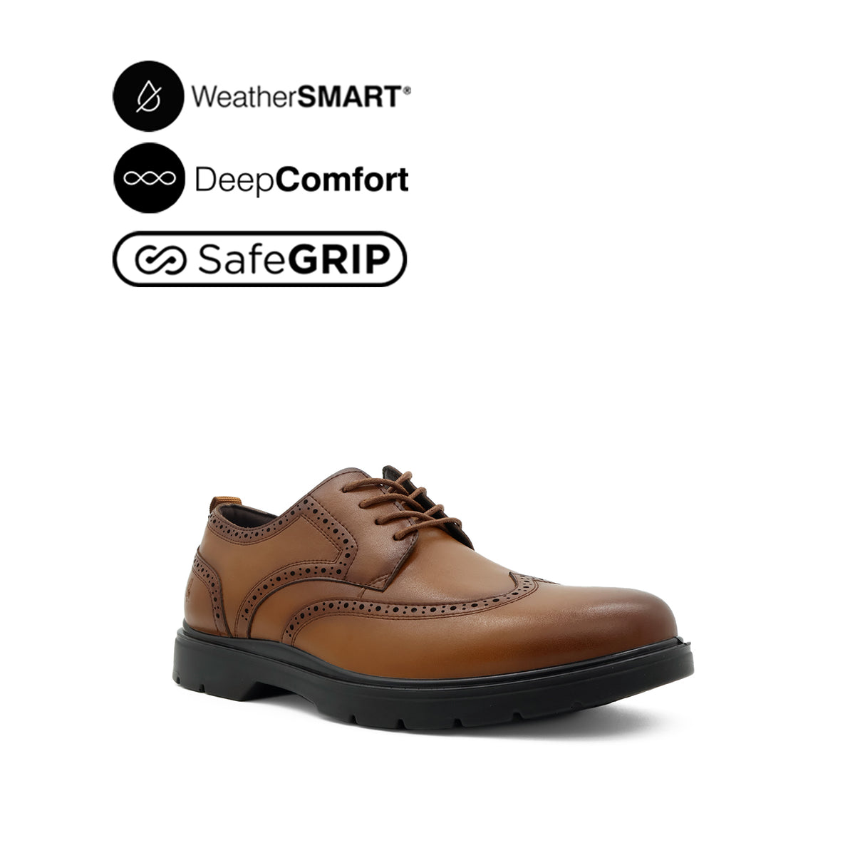 Milan Lace Up WT Men's Shoes - Tan Leather WP