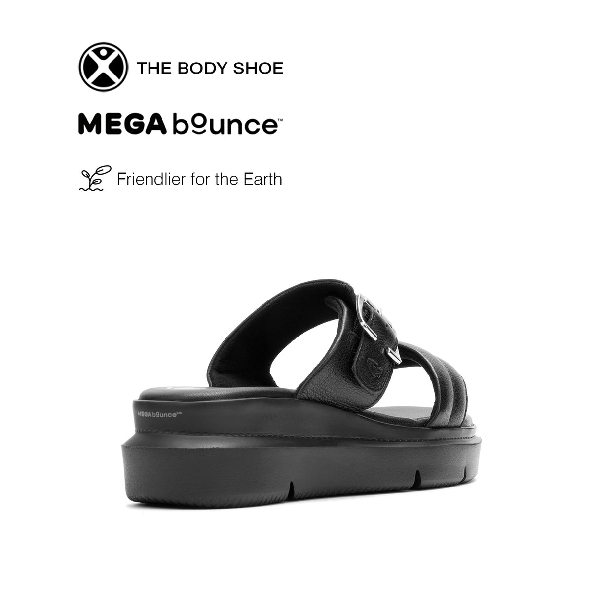 Uplift 2-Band Slide Women's Sandals - Bold Black Leather