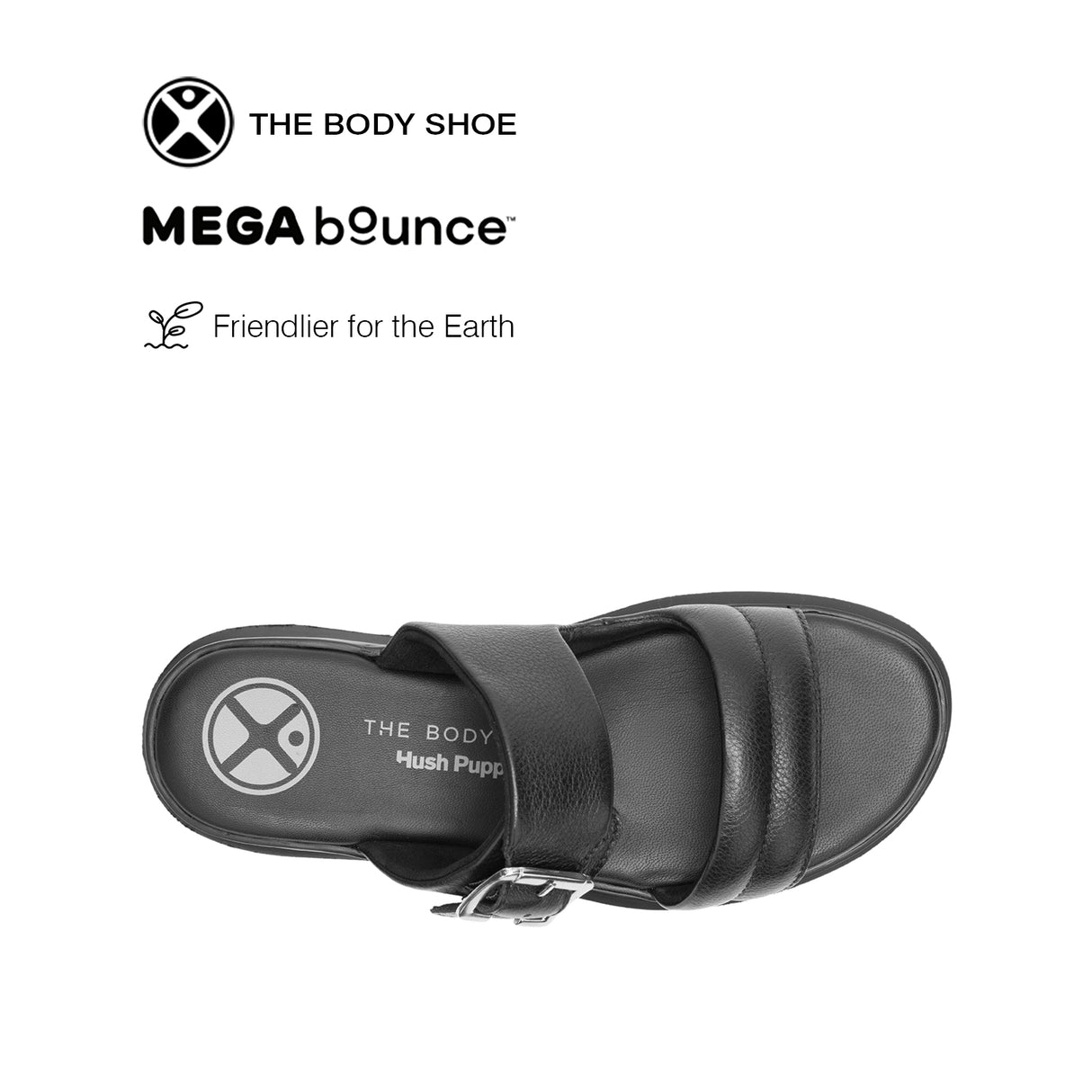 Uplift 2-Band Slide Women's Sandals - Bold Black Leather