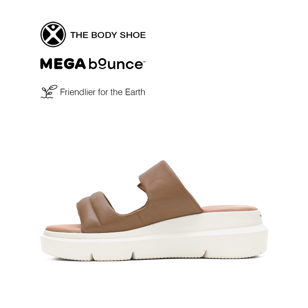 Uplift 2-Band Slide Women's Sandals - Tan Leather