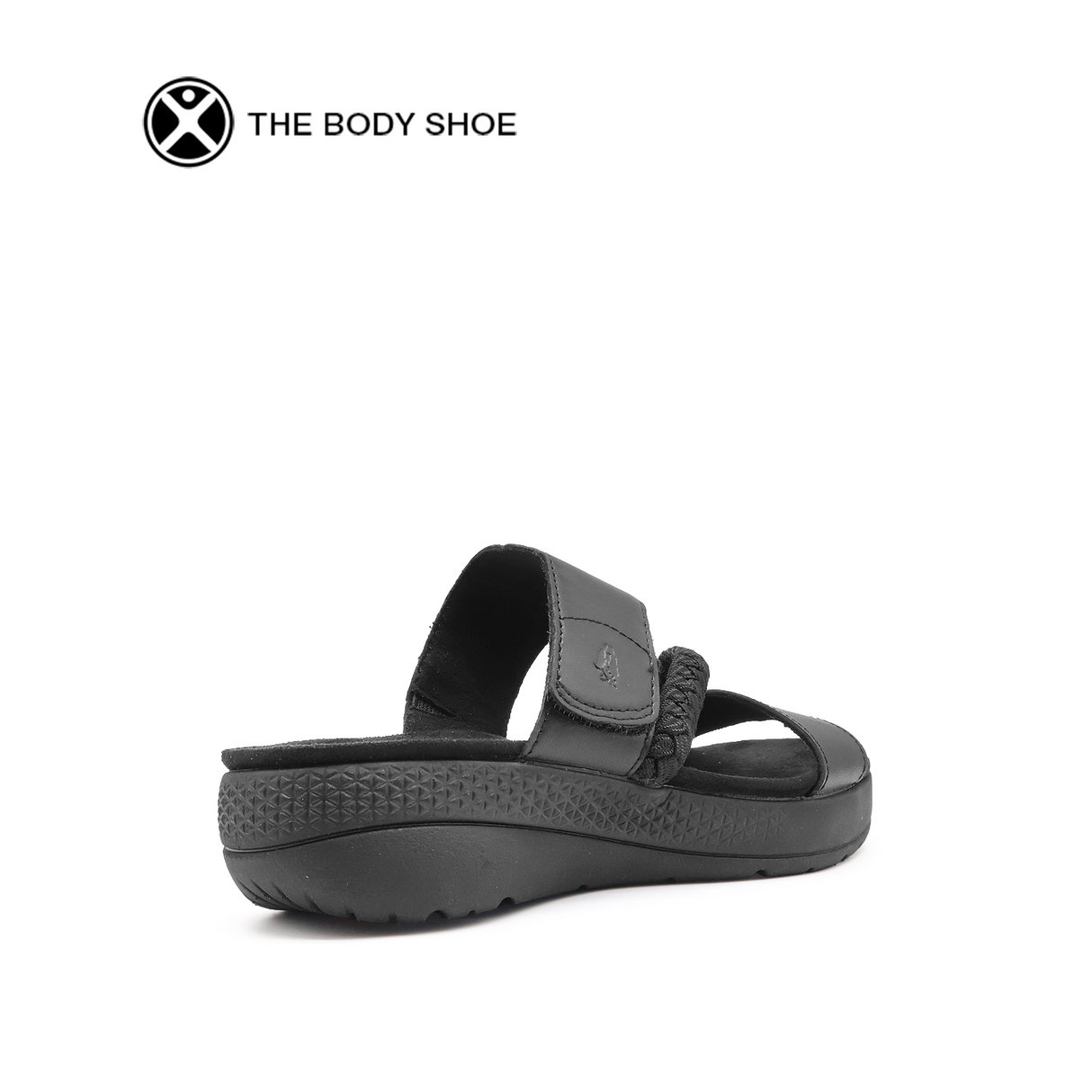 Breathe Braid Slide Women's Sandals - Bold Black Leather