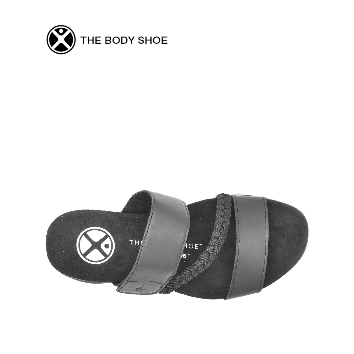 Breathe Braid Slide Women's Sandals - Bold Black Leather