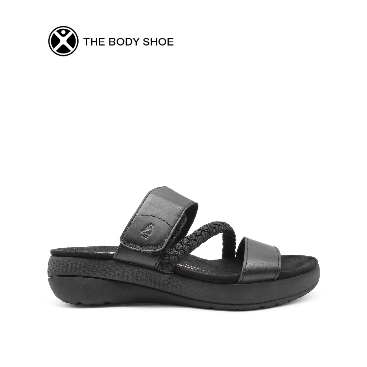 Breathe Braid Slide Women's Sandals - Bold Black Leather