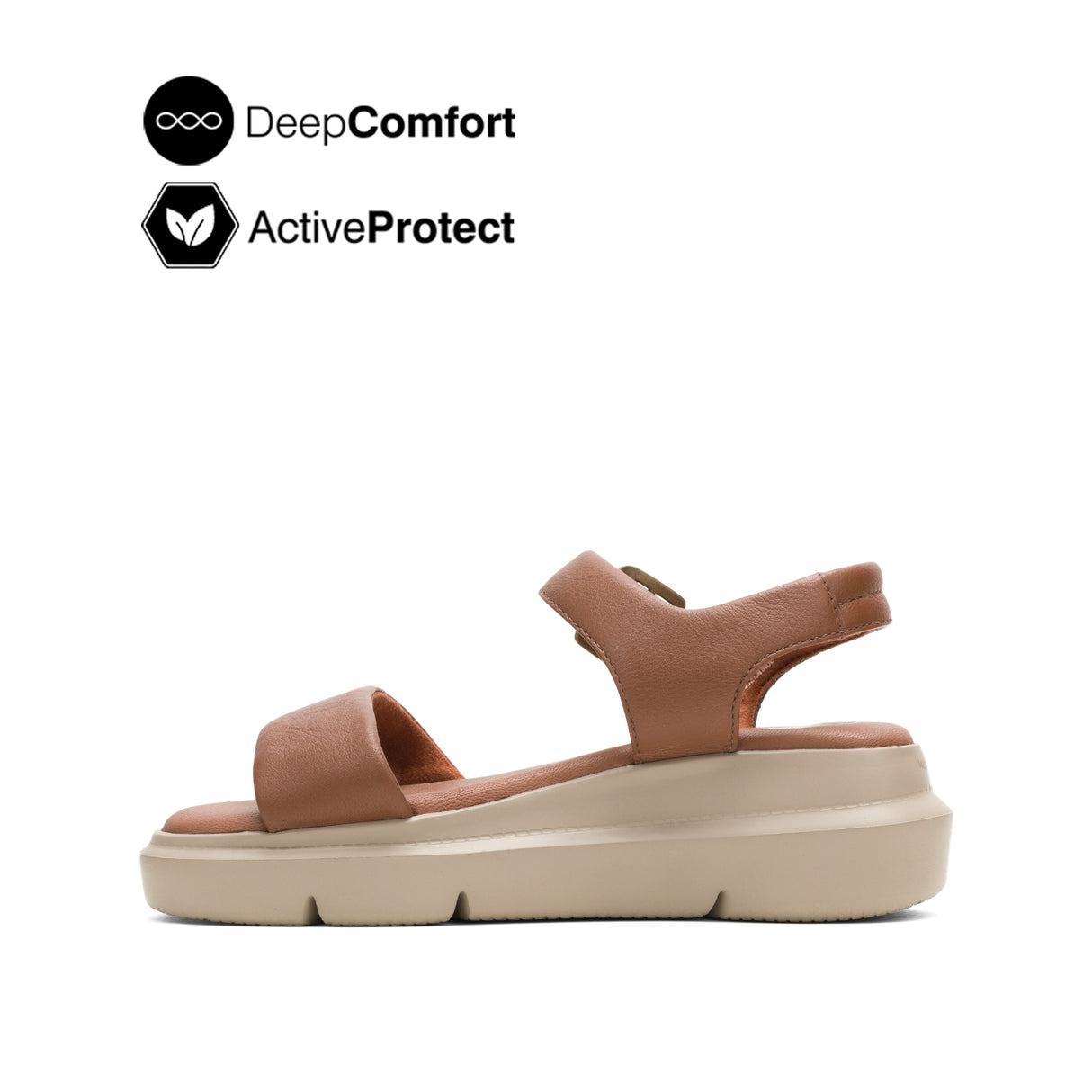 Uplift Qtr Strap Women's Sandals - Cognac Leather