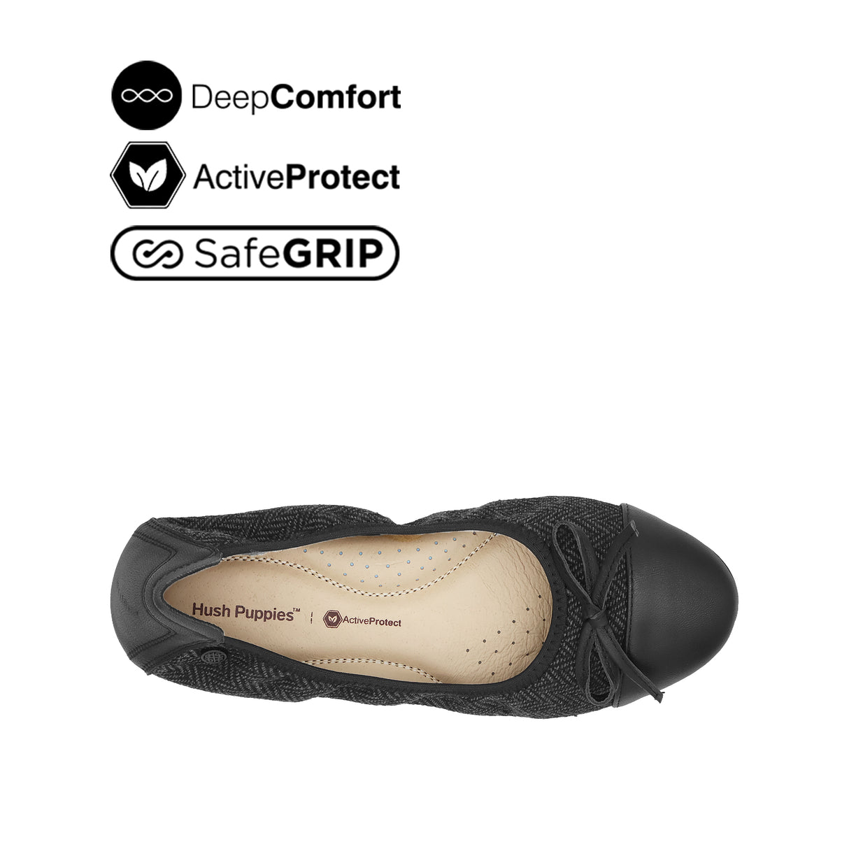 Georgie Bow Toe Cap Women's Shoes - Black Black Leather
