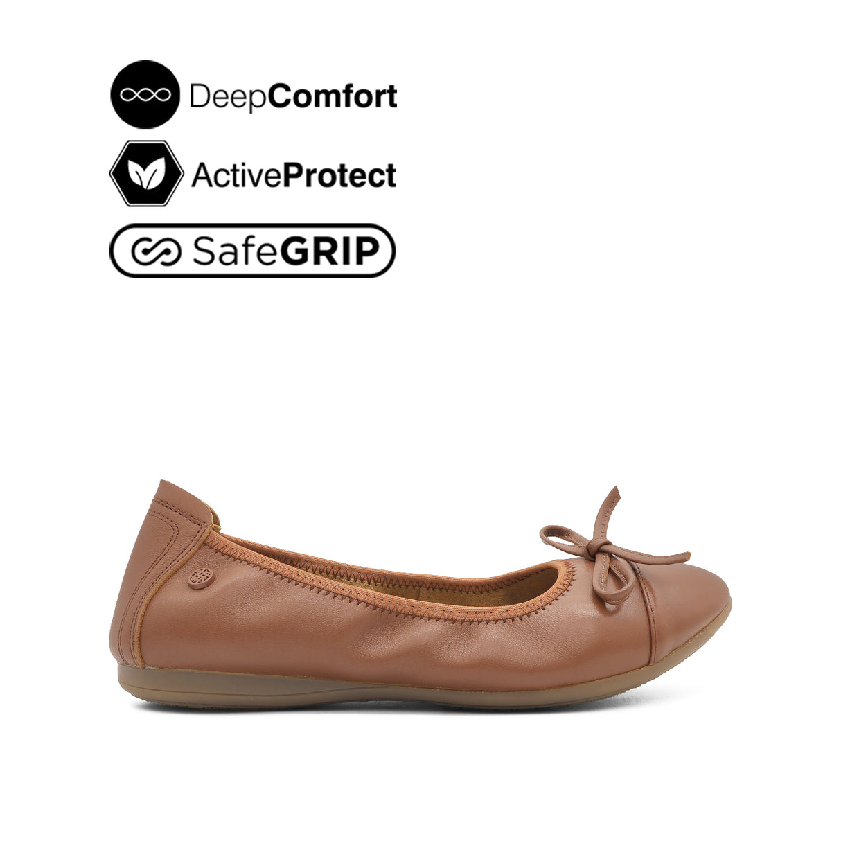 Georgie Bow Toe Cap Women's Shoes - Brown Leather