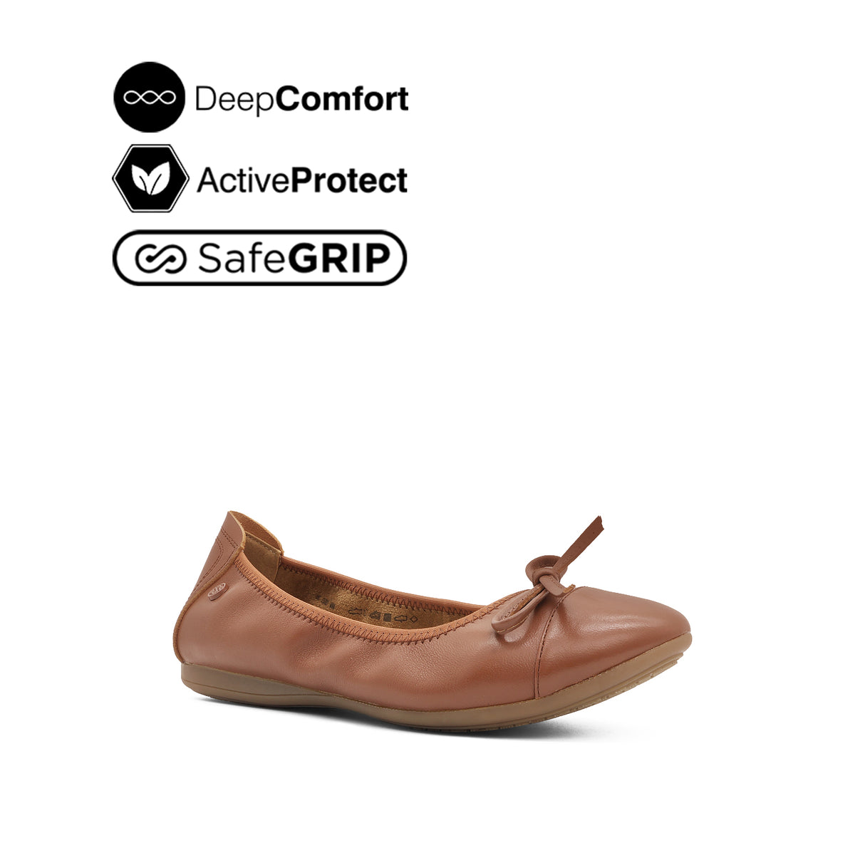 Georgie Bow Toe Cap Women's Shoes - Brown Leather