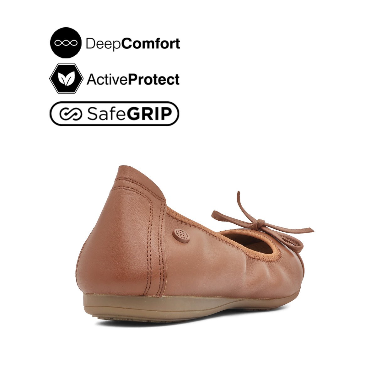 Georgie Bow Toe Cap Women's Shoes - Brown Leather