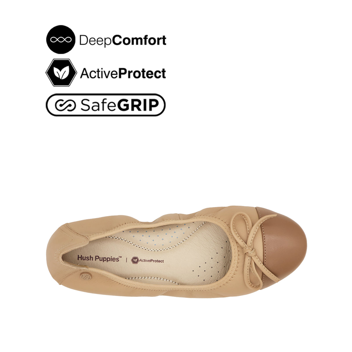 Georgie Bow Toe Cap Women's Shoes - Nude Brown Leather