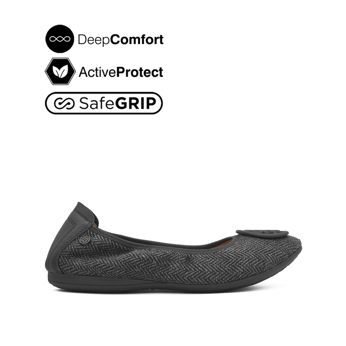 Georgie Medallion Women's Shoes - Black Black Fabric Leather