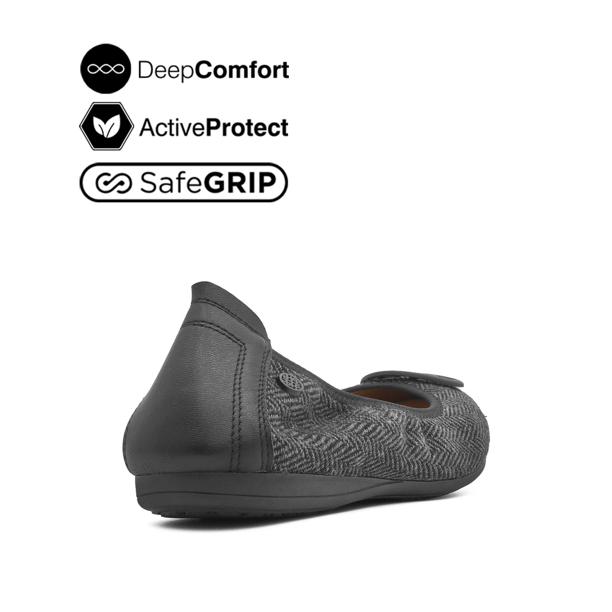 Georgie Medallion Women's Shoes - Black Black Fabric Leather