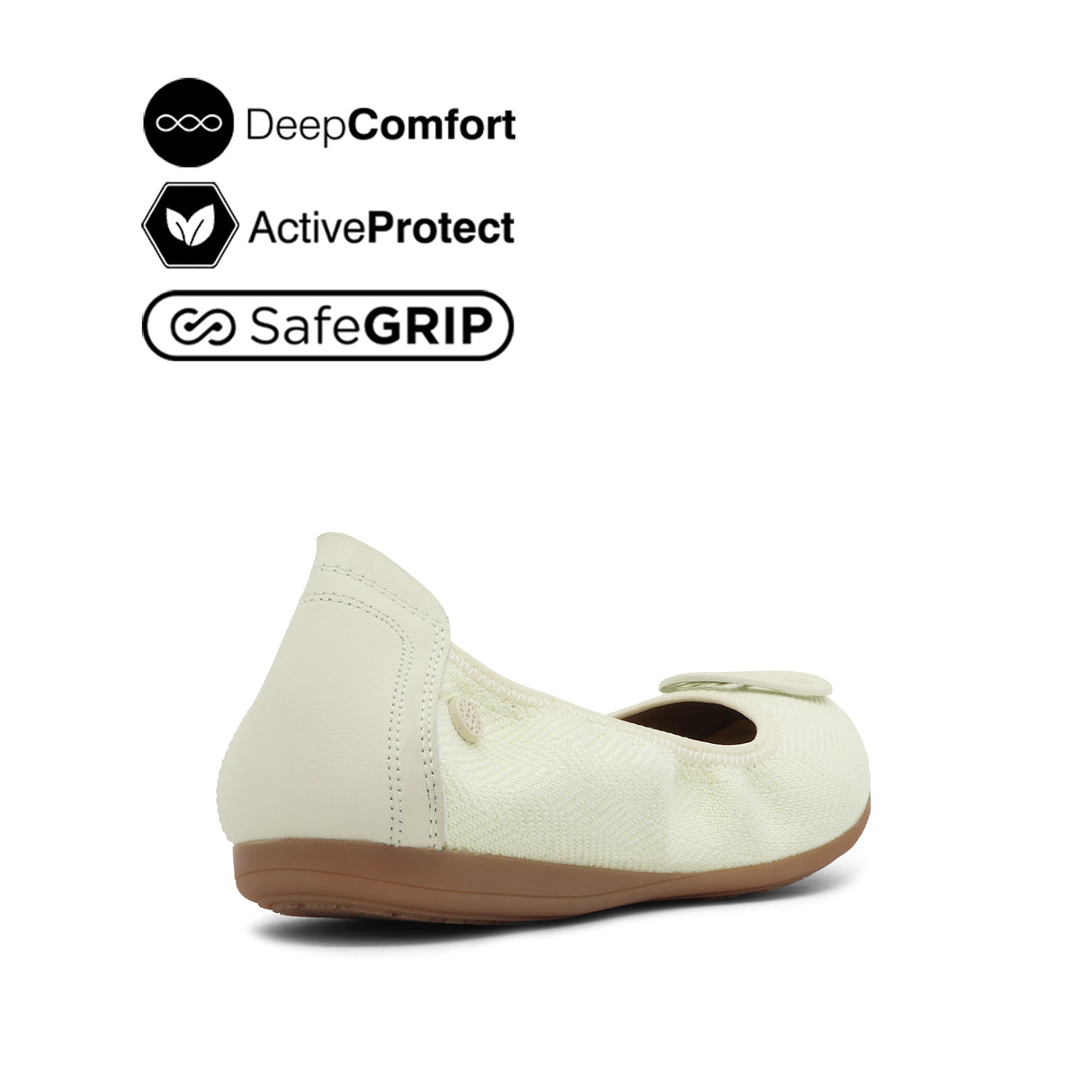 Georgie Medallion Women's Shoes - Cream Fabric Leather