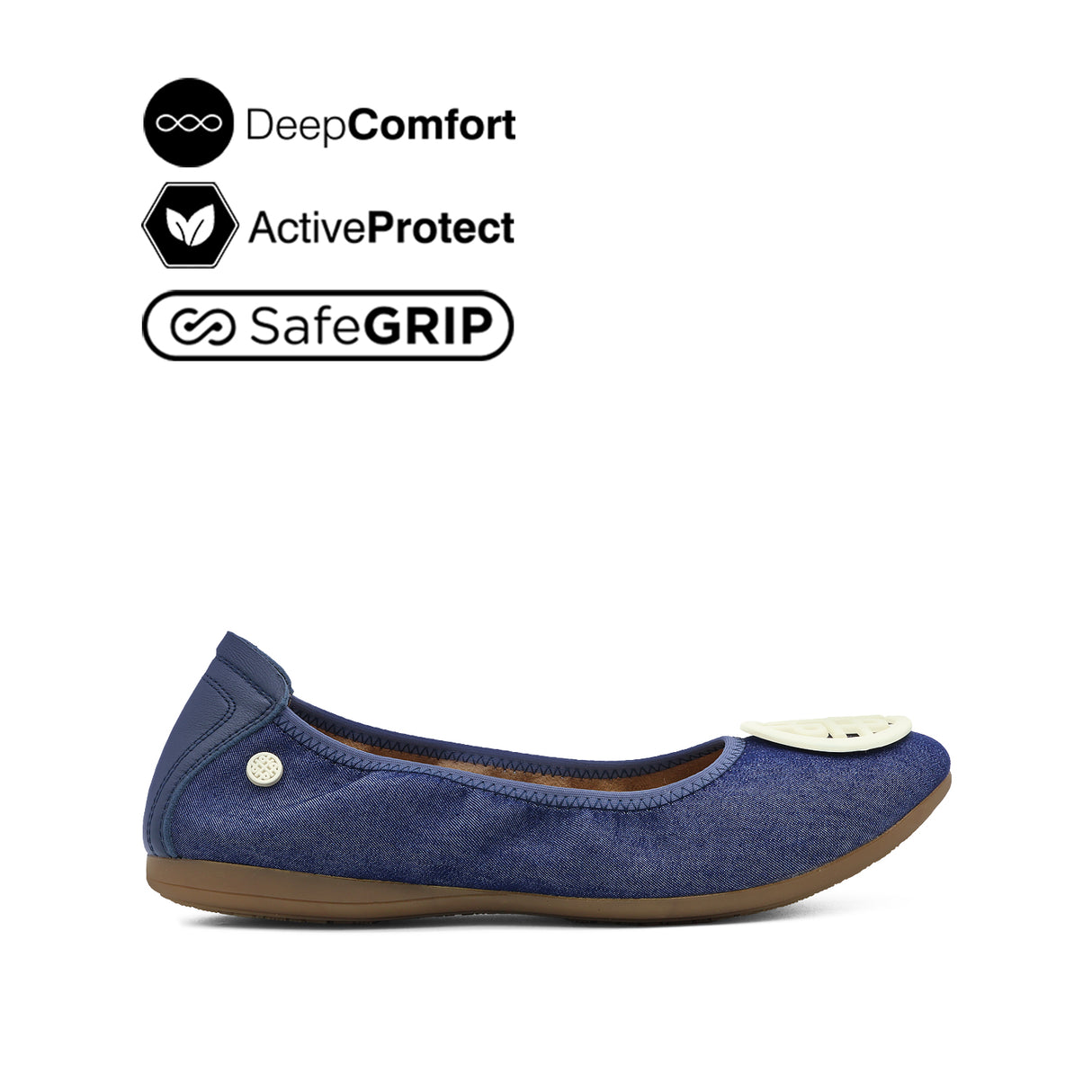 Georgie Medallion Women's Shoes - Denim Blue Fabric Leather