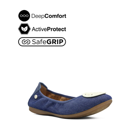 Georgie Medallion Women's Shoes - Denim Blue Fabric Leather