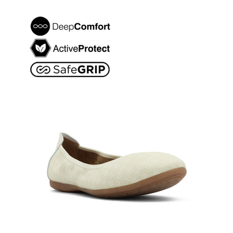 Georgie Slip On Pt Women's Shoes - Cream Monogram Fabric Leather