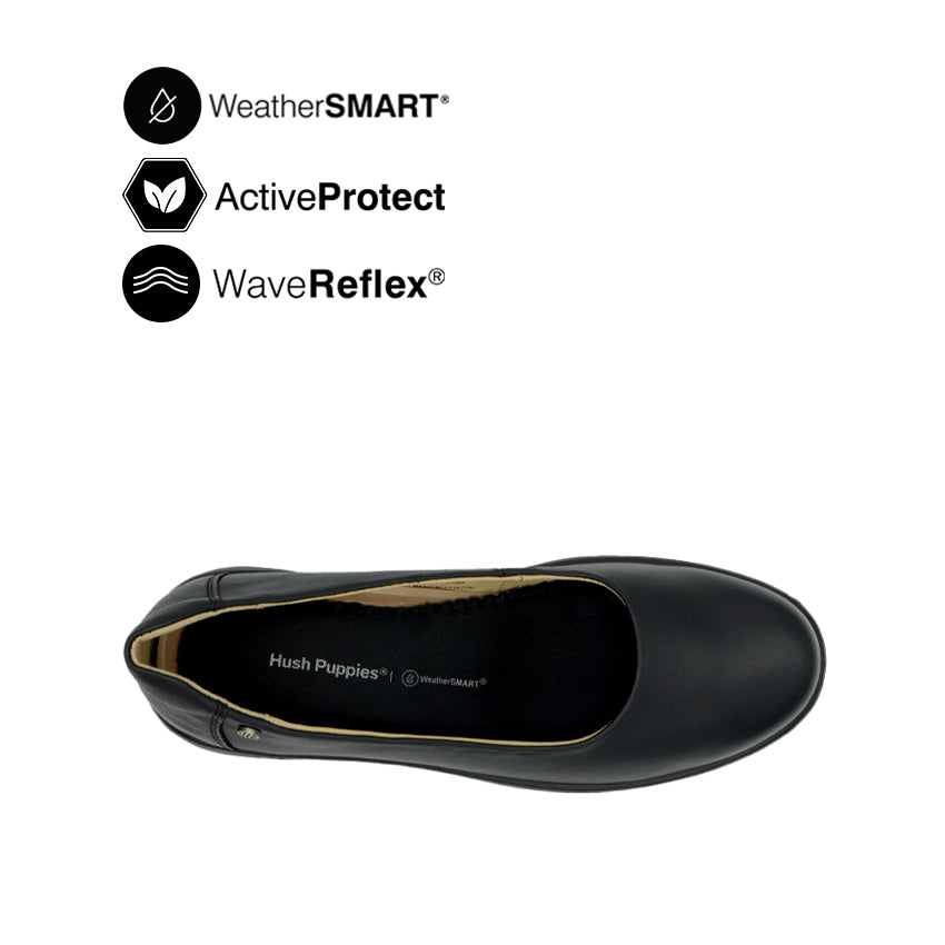 Fanni Slip On Women's Shoes - Black Leather Waterproof