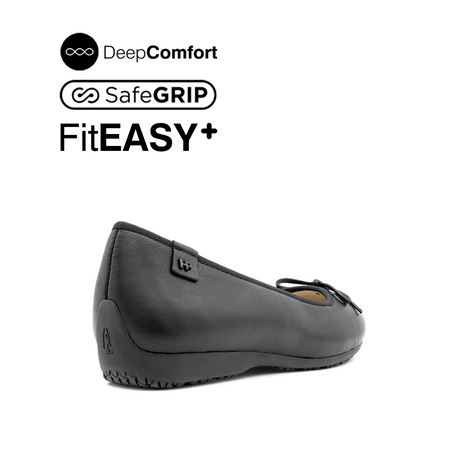 Nicollete Bow Women's Shoes - Black Leather