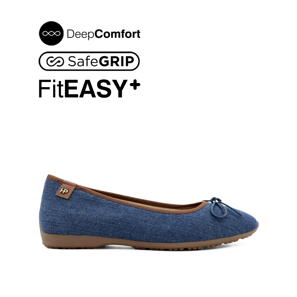 Nicollete Bow Women's Shoes - Denim Tan Leather