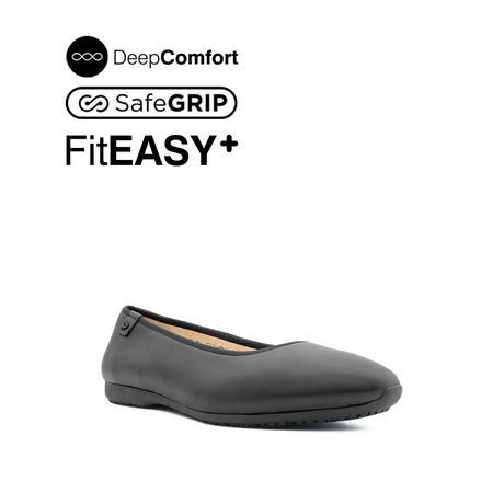 Nicollete Plain Toe Women's Shoes - Black Leather