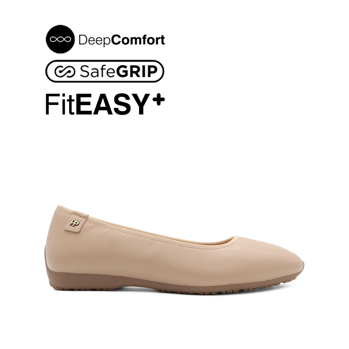 Nicollete Plain Toe Women's Shoes - Nude Leather