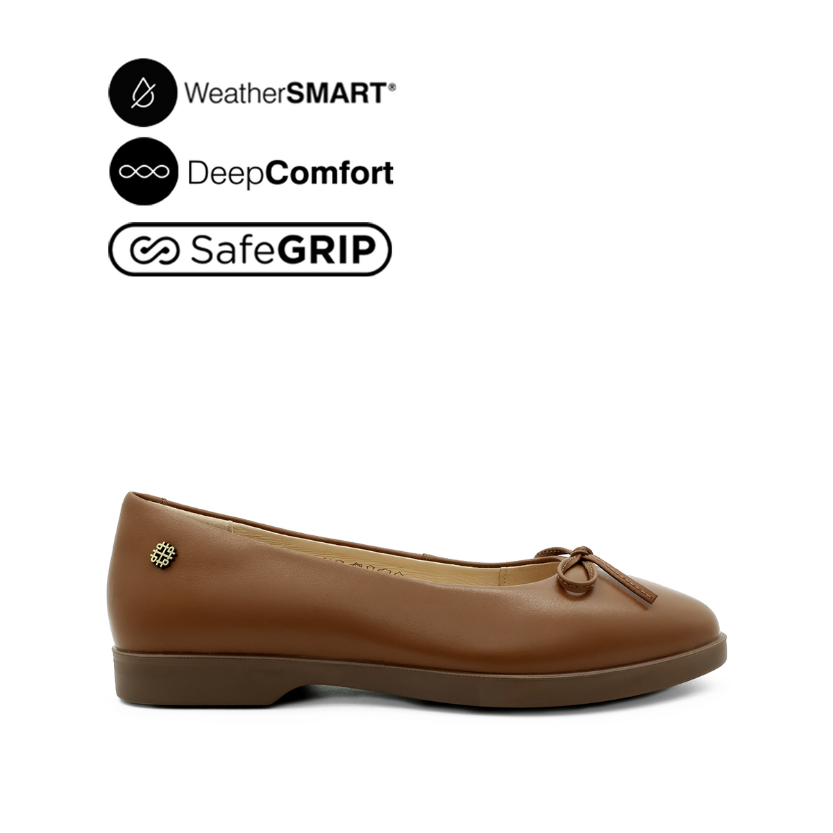Raphaela Bow Women's Shoes - Brown Leather WP Hush Puppies Philippines