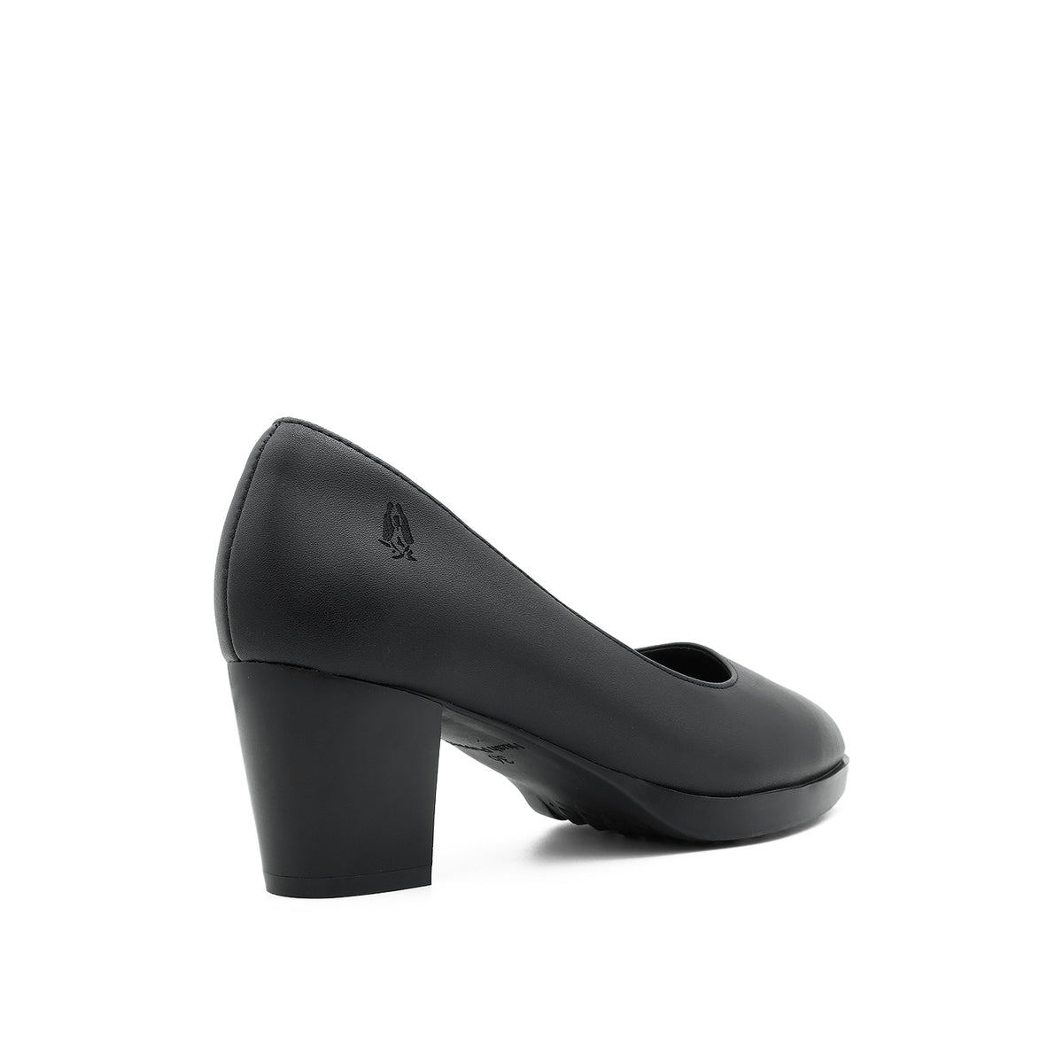 Tia Pump Women's Shoes - Black Coated Leather Hush Puppies Philippines