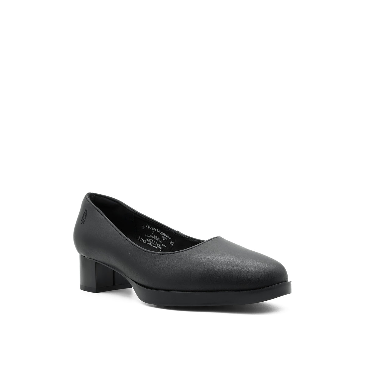 Tia Plain Toe Women's Shoes - Black Coated Leather Hush Puppies Philippines