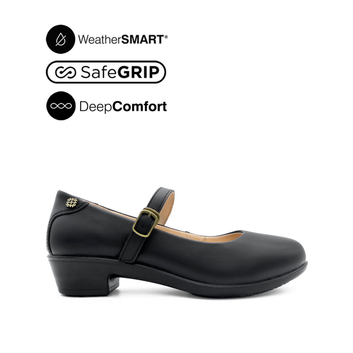 Sadie Pump Mary Jane Women's Shoes - Black Leather Waterproof
