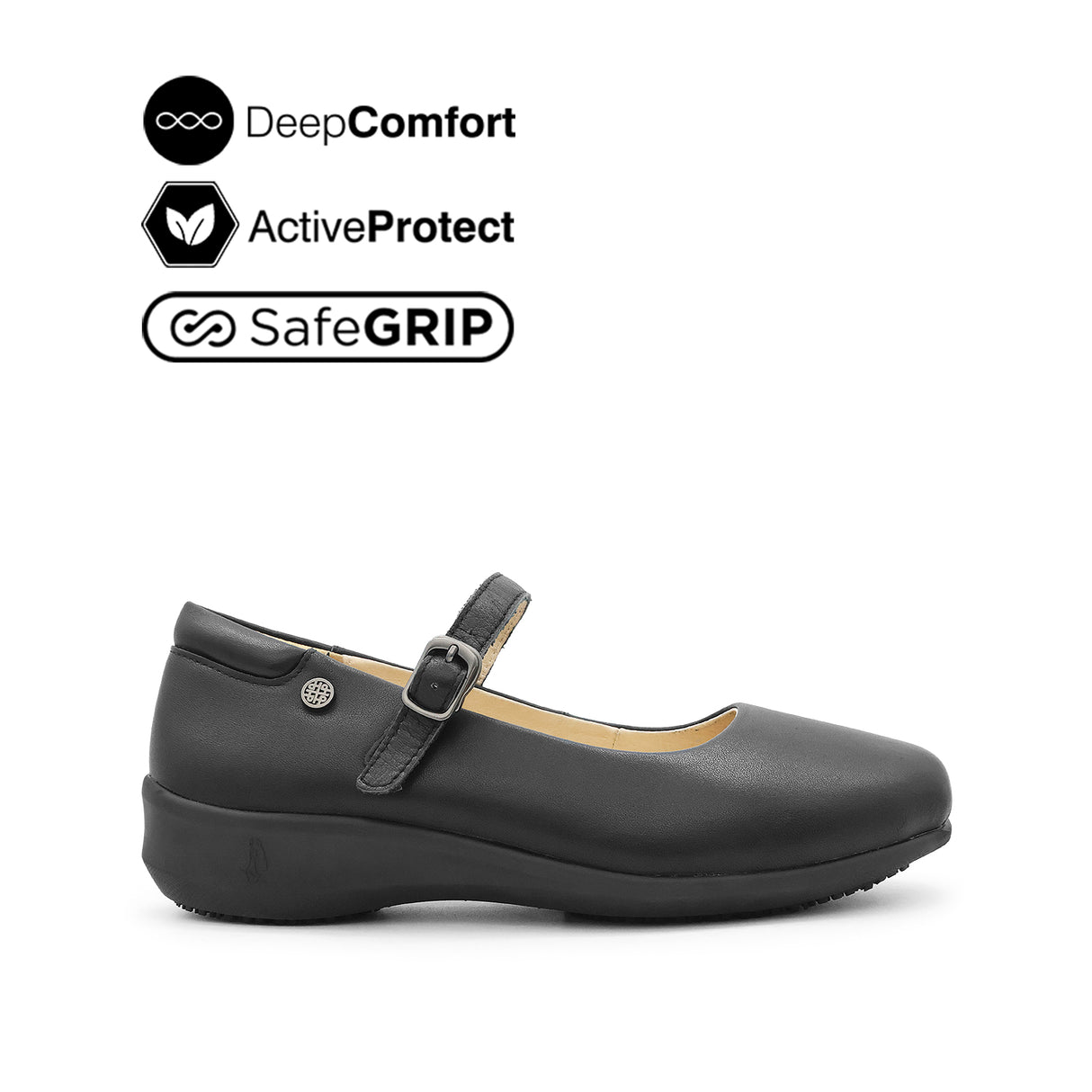 Scarlett Mary Jane Women's Shoes - Black Leather