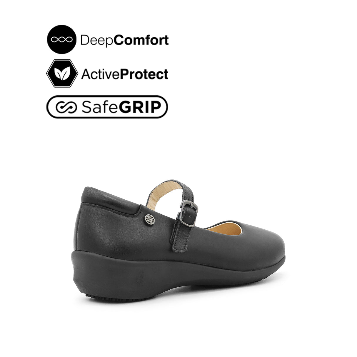 Scarlett Mary Jane Women's Shoes - Black Leather