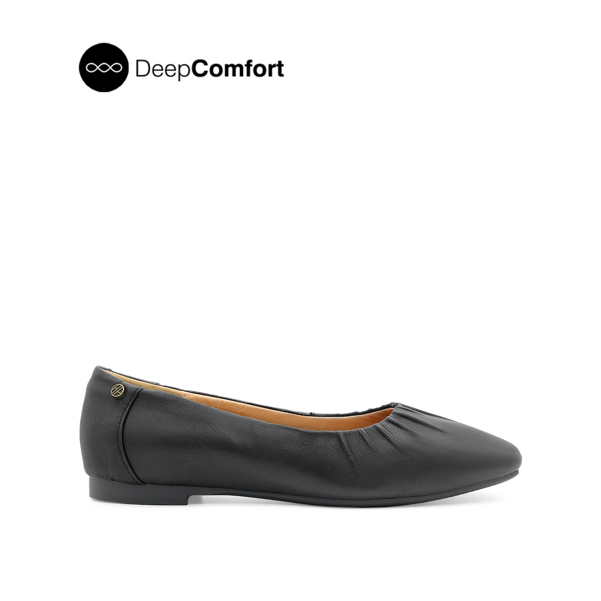 Noreen Gathered Women's Shoes - Black Leather